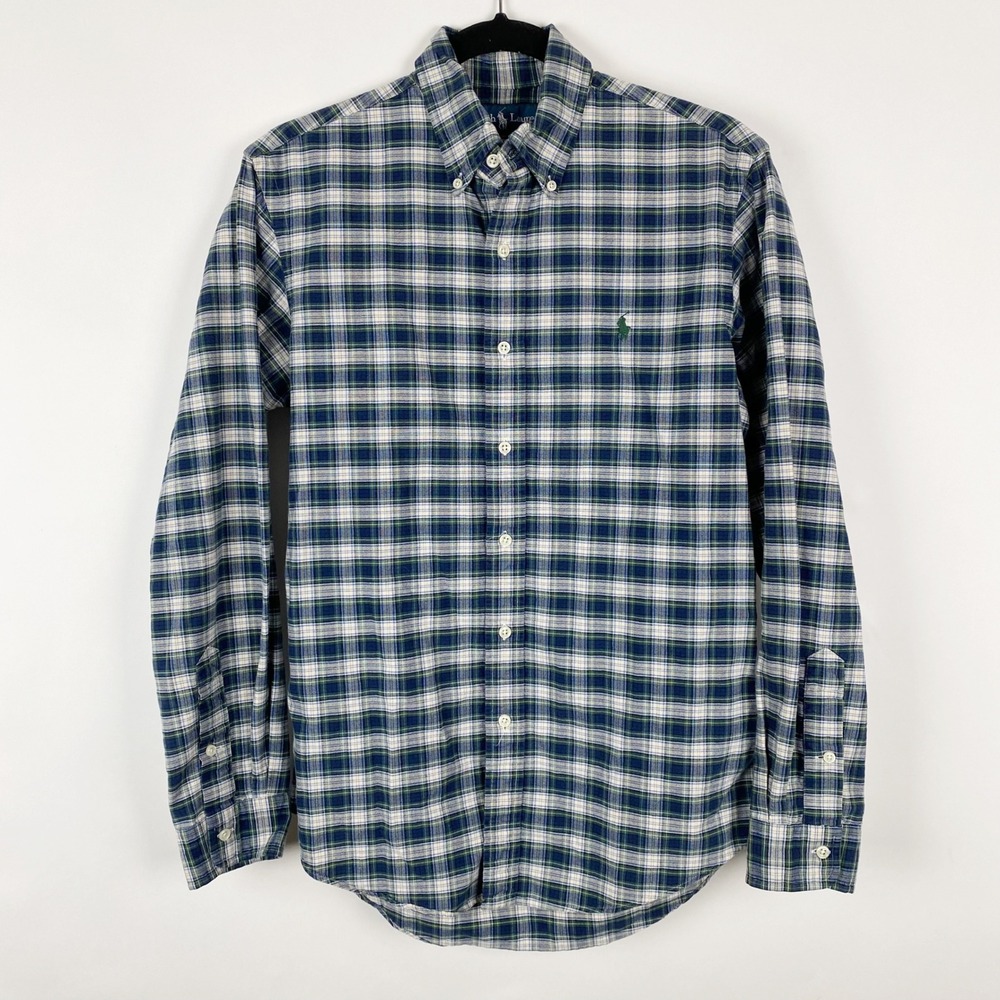 Ralph Lauren Custom Fit Plaid Button Down‎ Shirt Long Sleeve Men Size S